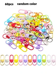 10/30/50/100pcs Vibrant Metal Keyring Hooks - Rotating Swivel Heavy Duty Lobster Clasp - Perfect For DIY Jewelry And Bag Accessories - Multicolor - View 17