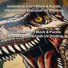 1pc Unisex Building Block Puzzle Gift, Small Particle Puzzle, Dinosaur World Cognition, Develop Hands-On Ability, Parent-Child Interaction Fun, Textured Particles, ABS Material, Rich Colors, Many Styles, Fun Assembly, Rich Details, Creative Display - Multicolor - View 3