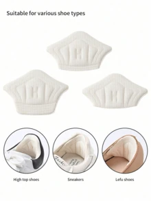 6 Pairs/Set, Heel Pads For Anti-Chafing And Size Adjustment, Trimmable Heel Cushions Suitable For Casual Shoes And Sports Shoes - 6 Pairs Of Beige - View 2