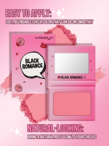 MISSLYN 2Pcs Milk Shake Highlighter & Black Romance Blush Set, Silky Shimmer Blendable, Natural Warm Glow, Face Palette Cheek/Highlight, Daily/Summer/Party, Y2K/Soft Glam/Beach, Highlighter & Blush Set,Halloween Makeup - #3+#3 - View 7