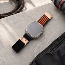 Fashion Magnetic Strap Compatible With Apple Watch/ Galaxy Watch/ Watch/ Watch Band For Woman Man,Nylon Replacement Bracelet Watch Accessories - Black and Orange - View 5