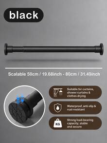 Adjustable Wardrobe Hanging Rod, Heavy Duty Wardrobe Extension Rod, Space Saving, Double Layer Wardrobe Hanging Rod, Wardrobe Storage Rod, Rust-Proof Anti-Drop Spring Telescopic Rod, Non-Slip Spring Curtain Rod, No Drilling Adjustable Telescopic Rod - Multicolor - View 11