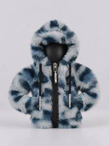 1pc Plush Hooded Car Gear Shift Cover, Zippered Faux Fur Warm Gear Lever Protector, Thickened Plush Material, Cute Winter Car Interior Decor Cover, Universal For Manual And Automatic Transmission Models, Winter Warm Interior Accessory - A - View 14