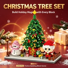 Christmas Theme Creative Handmade Assembly Toy Decor, Christmas Tree Christmas Stocking Micro Particle Building Blocks Christmas Pen Holder Christmas Toy Gift Box - Multicolor - View 1