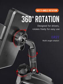 Magsafe Magnetic Car Phone Holder, 360° Rotating Dashboard Phone Mount, Multi-Function Clip-On Rearview Mirror Sun Visor Navigation Bracket, Anti-Shake Hands-Free GPS Phone Holder, Universal For All Smartphones - Phone Stand - View 9