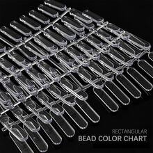 24/48/120pcs Long Oval Nail Plate, Long Oval Pea Color Card, Solid Bead Artwork Style Nail Color Board Practice, Nail Practice Tools, Nail Color Card - Clear - View 4