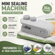 USB Home Sealer/Snack Sealer, Portable Handheld Plastic Sealer With Magnetic Closure, Includes Charging Cable - White - View 12