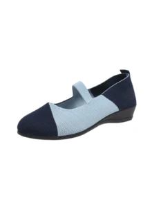 New Women's Wedge Heel Pumps, Colorblock Knit Upper, Elastic Strap, Commute & Date, Lightweight All-Season - Green - View 10