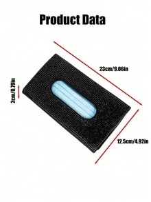 Car Hanging Tissue Box, Rhinestone Decorated, Sun Visor Car Tissue Box - A - View 4