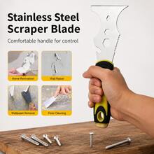 15-In-1 Multi-Function Paint Scraper, With Serrated Edge, Ergonomic Handle And Metal Blade - Sturdy Construction, Efficient Paint Removal, Suitable For DIY Projects And Professional Use, Paint Removal Tool - Multiple Styles - View 1