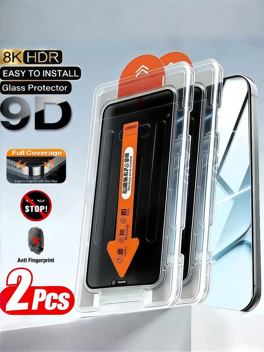 2Pcs Privacy Anti‑Spy Tempered Glass Screen Protector,One‑Pull Quick‑Apply Dust‑Free Installation Kit,Full Coverage Anti‑Fingerprint Anti‑Peep Shatterproof Screen Guard Compatible With IPhone 18 Pro Max 17 And More Models