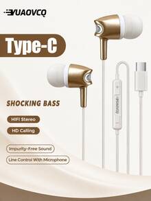 YUAOVCQ Earphone Tidur In-Ear Berkabel, Peredam Kebisingan Ganda, Isolasi Suara Fisik Ganda, Antarmuka 3.5mm atau Type-C, Kompatibel dengan Smartphone, Mikrofon Definisi Tinggi, Cocok untuk Panggilan, Komputer, dan Konsol Game - View 17