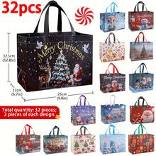 16/32pcs Extra Large Christmas Gift Bags, Reusable Holiday Gift Packaging Solution - Unfolded Size Approx. 12.6 X 10 X 7 Inches; Suitable For Christmas, New Year And Valentine's Day, Includes Gift Bags And Gift Tags, Can Be Used As Gift Packaging Or As A Substitute For Gift Boxes. - A - View 9