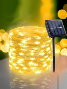 Outdoor LED Solar String Lights, Copper Wire/Silver Wire LED Solar String Lights, Solar Christmas String Lights, Suitable For Garden/Camping/Wedding/Yard/Patio Decoration - One Size - View 2