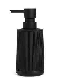 1pc Striped Soap Dispenser, Modern Plastic Round Design, For Bathroom Hand Soap And Kitchen Dish Soap, Liquid Dispensing Bottle - Black Silicone Base - Soap Dispenser - View 2