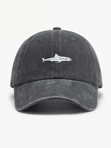 經典復古 Y2K 水洗刺繡「魚」原創棒球帽卡車帽，男女通用，適合四季春夏秋冬，情人節、單身派對、父親節、母親節、教師節、開學季、萬聖節、新娘、學生、教師的完美禮物，女性夏季旅行海灘必備，女性海灘帽，新娘婚禮必備，粉色、黑色波多黎各休閒頭飾女性卡車帽 - 棒球帽 - 查看 14