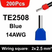 CHENXEE 200/700 buah Terminal Ferrule Ujung Kawat Ganda, 22-10AWG 0.5-6MM² Pin Konektor Kawat Ganda Listrik untuk Konektor Kabel, Terminal Tabung Ganda Berbentuk Pipa Ganda yang Ditekan Dingin, Mudah Digunakan untuk Koneksi Kabel - TE - View 11