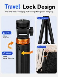 MIAOTU 2m Auto-Deploying Camera Light Stand Tripod, One-Touch Ground Trigger, 5kg Load Capacity, 1/4" Interface, 50cm Wide Base, Suitable For DSLR, Mirrorless Camera, LED Video Light, Ring Light, Photography Studio And Live Streaming - View 9