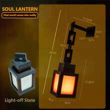 Pixel Lantern Night Light, 16-Color LED Wall-Mounted Ambient Light, With Remote Control, Rechargeable, Desktop Mountable, Cosplay Bedroom Decor Light - Multicolor - View 7