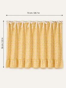 Country Style Oven Curtain With Ruched Edges And Tie Design, Farmhouse Oven Cover, Suitable For Protecting And Decorating Ovens, Dishwashers And Washing Machines, Home Kitchen Style Cabinet Cover - Multicolor - View 9