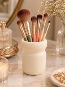 1pc Vanity Makeup Organizer, Makeup Brush Holder And Cosmetic Storage Cup, Compact Desktop Organizer For Beauty Tools, Lipstick, Eyeliner, Bedroom Bathroom Countertop - Multicolor - View 12