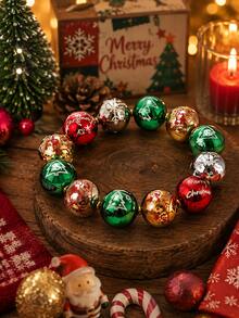 Mixed Acrylic Christmas Beads, Printed Holiday Pendants, Snowflake, Tree, Bell Patterns, Suitable For DIY Jewelry, Pens, Keychains, Bracelets, Necklaces, Holiday Decoration Crafts, Merry Christmas Holiday Supplies - Multicolor - View 9