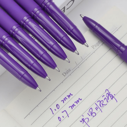 12pcs Purple Neutral Pen Set, Smooth Soft Grip Design, Purple Ink/Black Ink, Large Capacity Ballpoint Pens, Perfect For Note-Taking And Writing, Ideal Office And School Supplies, Great For Birthday, Christmas, Halloween, Valentine's Day, New Year, Friend Gifts And Easter Gifts!