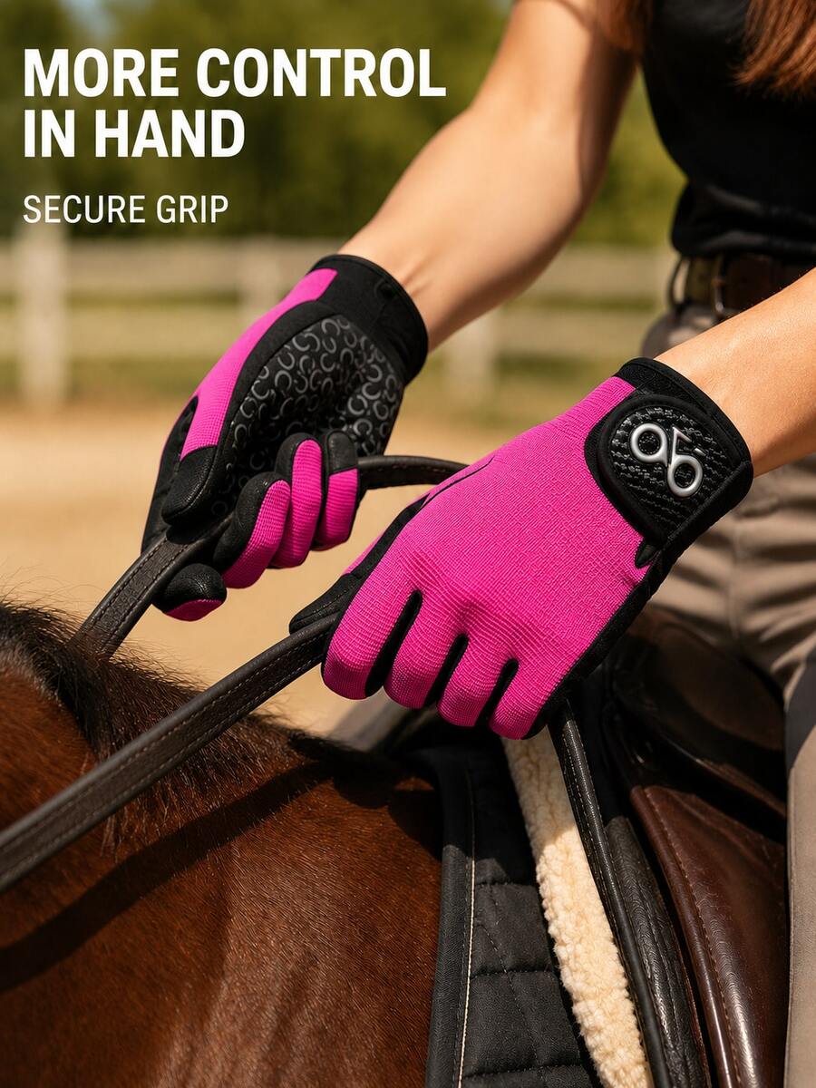 Unisex High-Quality Professional Equestrian Gloves, Non-Slip Breathable, Suitable For Training And Competition, Touchscreen Design, Durable Riding Equipment, High Grip Golf Gloves, Suitable For All Seasons, Professional Daily Riding Equipment, Breathable Mesh Design, Suitable For Long-Term Wear Without Sweating - Multicolor - View 1