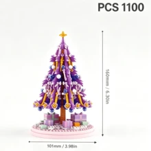 Christmas Theme Creative Handmade Assembly Toy Decor, Christmas Tree Christmas Stocking Micro Particle Building Blocks Christmas Pen Holder Christmas Toy Gift Box - Multicolor - View 6