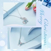 Christmas Advent Calendar DIY Beaded Bracelet Set, Blue Tone Large Hole Beads & Pendant Gift Box, Handmade Jewelry Making Accessories Gift - Baby Blue - View 4