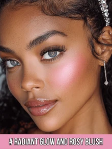 MISSLYN 2Pcs Milk Shake Highlighter & Black Romance Blush Set, Silky Shimmer Blendable, Natural Warm Glow, Face Palette Cheek/Highlight, Daily/Summer/Party, Y2K/Soft Glam/Beach, Highlighter & Blush Set,Halloween Makeup - #3+#3 - View 2