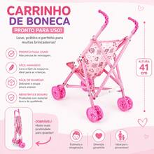 Carrinho De Boneca Infantil Pequeno - Rosa Bebê - Visão 4