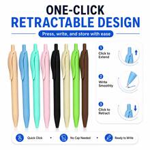 12 Pack Retractable Ballpoint Pens, Assorted Random Color Click Pens With Smooth Writing, Lightweight Everyday Writing Pens For Students, School, Office, Home, Note Taking, Journaling & Daily Use - Multicolor - View 5