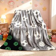 1pc This Is A Glow In The Dark Football Pattern Blanket A Comfortable Plush Blanket Suitable For Teenagers And Adults Which Can Be Used Beds Sofas And Outdoors And Can Also Serve As A Birthday And Christmas Gift - Multicolor - View 9