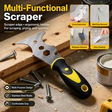15-In-1 Multi-Function Paint Scraper, With Serrated Edge, Ergonomic Handle And Metal Blade - Sturdy Construction, Efficient Paint Removal, Suitable For DIY Projects And Professional Use, Paint Removal Tool - Multiple Styles - View 5