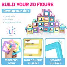 26/47/68pcs Magnetic Building Blocks Kids Magnetic Tiles Toy, Macaron Color Creative 3D Building Blocks, Suitable For Boys And Girls Educational And Birthday Gift, Random Color, Random Style - Multicolor - View 5