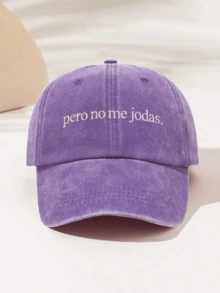 1pc Fashionable Minimalist Washed Baseball Cap, High-Value All-Season Decorative Style, Essential Fashion Item For Men And Women, "Pero No Me Jodas" Print Pattern, Gift For Family And Friends - Washed Cap - View 7