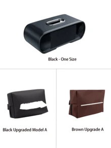 Universal Car Tissue Box, Car Tissue Dispenser, Rear Seat Mounted Creative Tissue Holder, Multi-Functional Storage Organizer, Hanging Tissue Box, Storage Bag, Can Be Used To Store Tissues, Masks And Other Items, Easy Installation, Suitable For Various Places In The Car, Essential Gift For Drivers - A - View 4