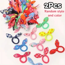 2/5/10pcs/Set Colorful Rabbit Ear Hair Ties, Women's Cute Cartoon Bow Hair Bands, Rubber Bands For Hair (Random Color) - Multicolor - View 15