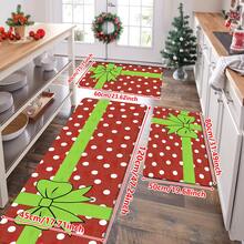1/2/3pcs Christmas Theme Kitchen Rugs, Flannel Kitchen Rugs Comfortable Soft Absorbent Non-Slip Machine Washable With Non-Slip Backing Suitable For Multiple Scenes Entrance Living Room Bedroom Kitchen Dining Room Bathroom Laundry Room Hallway Christmas Holiday Home Decor Mat - Multicolor - View 11