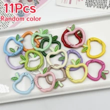 3/5/7/9/11/13/15Pcs Apple Shaped Carabiner Durable Metal Alloy Keychain Ring Quick Release Spring Hook Suitable For Backpack Pendant Wallet Strap DIY Handmade Random Color - Multicolor - View 17