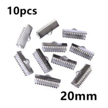 10Pcs 8-25mm Stainless Steel Crimp End Beads Buckle Tips Clasp Cord Flat Cover Clasps Connectors For DIY Jewelry Making - Ribbon Ends - View 19
