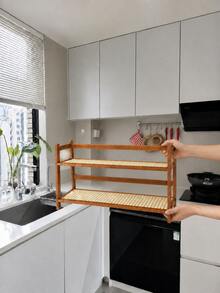 1pc Home Use Chinese Style Bamboo Flower Stand, Floor-Standing Minimalist Storage Rack, Multi-Layer Shelf, Suitable For Green Plant Display And Arrangement - View 3