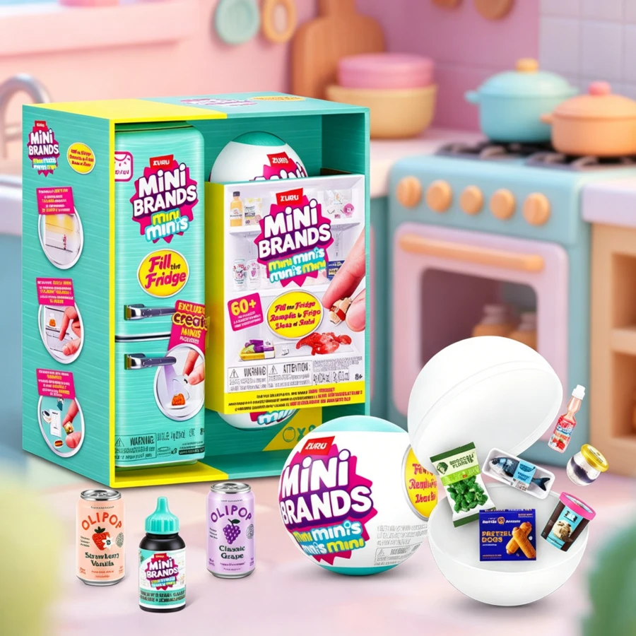 ZURU 1pc Mini Fridge Surprise Egg Blind Box, Mini Food Collectible, Miniature Fridge Mini Brands Toy Ball - Multicolor - View 1