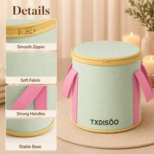 1 chiếc xô gấp gọn cầm tay dùng cho du lịch ngoài trời, tại nhà, rửa chân, ngâm chân, dùng trong ký túc xá, xô tròn tiện lợi, đẹp mắt, tiết kiệm không gian, đa năng - A - Xem 3