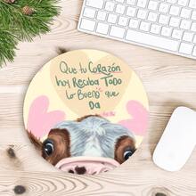Sublimated Desk Mouse Pad With "I Am Ok" Cat Design - Round - View 1