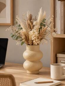 1pc Modern Textured Vase, Sculptural Bubble Shaped Flower Vase For Pampas Grass And Bouquets, Neutral Boho Tabletop Decor For Living Room Shelf Bedroom - Multiple 3 - View 4