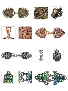 8pcs Vintage Sweater Shawl Clips, Cardigan Collar Clips, Women's Shirt Brooch, Shawl Cape Waist Buckle Clips - A - View 7