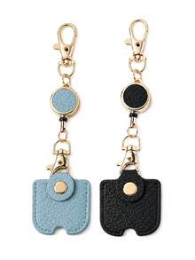 2pcs/1pc PU Leather Bag Charm, Retractable Key Holder, Extendable Key Chain, Gold Double Buckle And Protective Key Sleeve, Anti-Lost Bag Pendant, Suitable For Handbags, Wallets, Backpacks And Car Keys, Multiple Colors - A - View 17