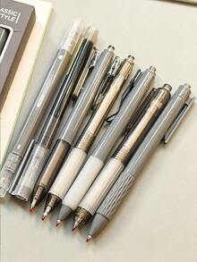 7Pcs Lava Cocoa Series Classic Style Stationery Set,Retractable Gel Pens & Dual Tip Highlighters,Smooth Writing Quick-Dry Ink Assorted Pens,For Student Note Taking,School Supplies,Office Work & Daily Use,Christmas Stocking Filler,Halloween Gifts - Multiple Styles - View 9